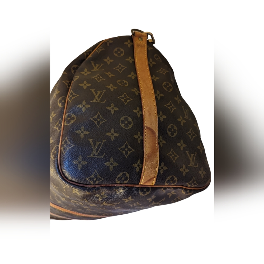 AUTHENTIC Louis Vuitton Monogram Brown Keepall Bandoulière 55 Travel Bag - Picture 4 of 16